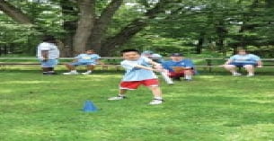 a boy playing football