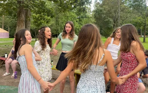 a group of women dancing