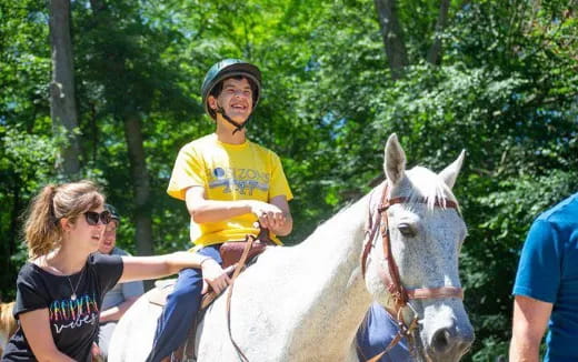 a person riding a horse