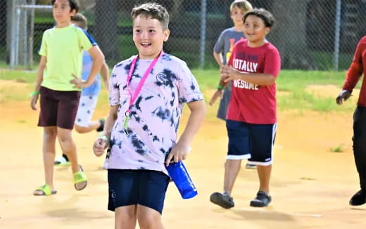 a group of boys running