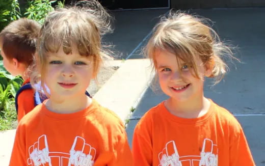 a group of children smiling