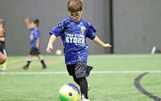 a boy playing football