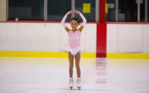 a girl wearing ice skates