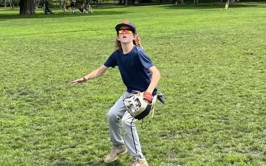 a man playing baseball