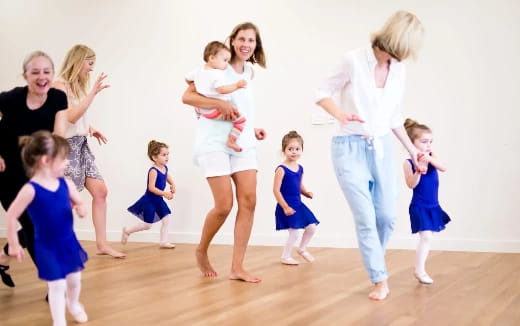 a group of children dancing