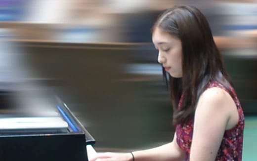 a woman using a laptop