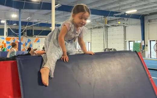 a girl on a trampoline