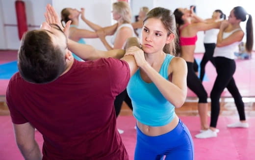 a man and woman exercising