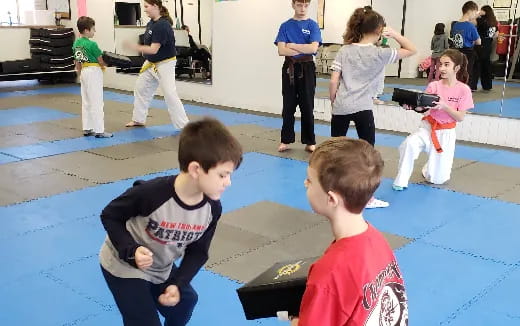 children playing with swords