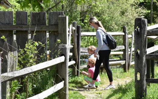 a person and two children