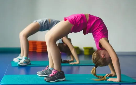 a person doing yoga