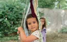 a girl on a swing