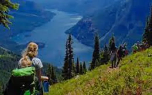 a group of people hiking